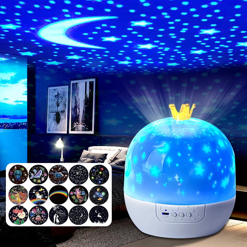 🌌✨ Starry Ocean Projector Night Light – A Magical Glow for Sweet Dreams 🌙🛏️ - ThiGui