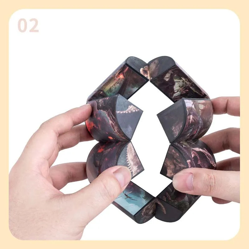 🧠 Smart Fun! Geometric Puzzle Cube Toy 🔄 | Shape-Shifting Fidget Game for Kids & Grown-Ups - ThiGui