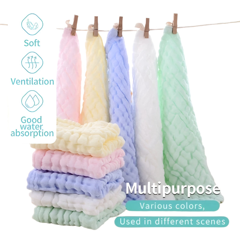 🧼 Soft Muslin Baby Washcloths – Gentle Comfort for Your Little One’s Skin 🍼💧 - ThiGui
