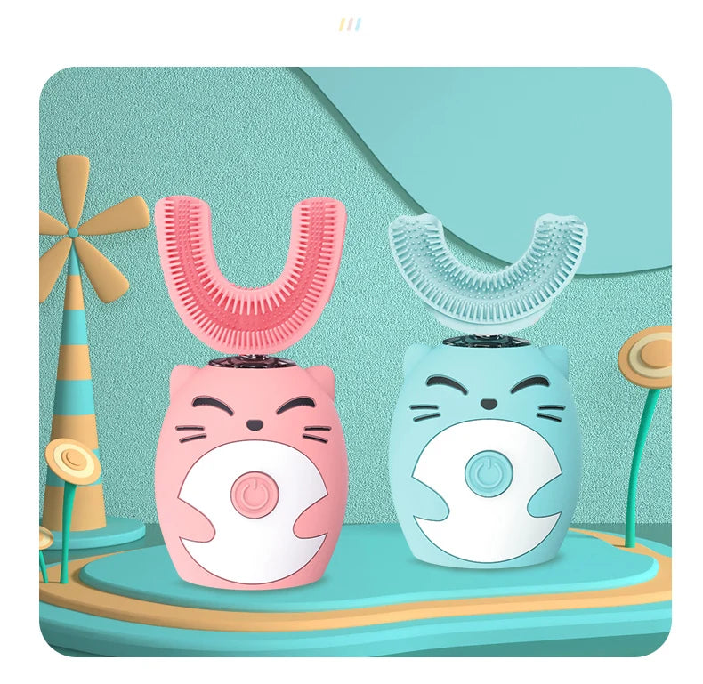 🪥⚡ Smart U-Shaped Electric Toothbrush – 360° Clean & Sonic Magic for Little Smiles! 😁👧👦 - ThiGui