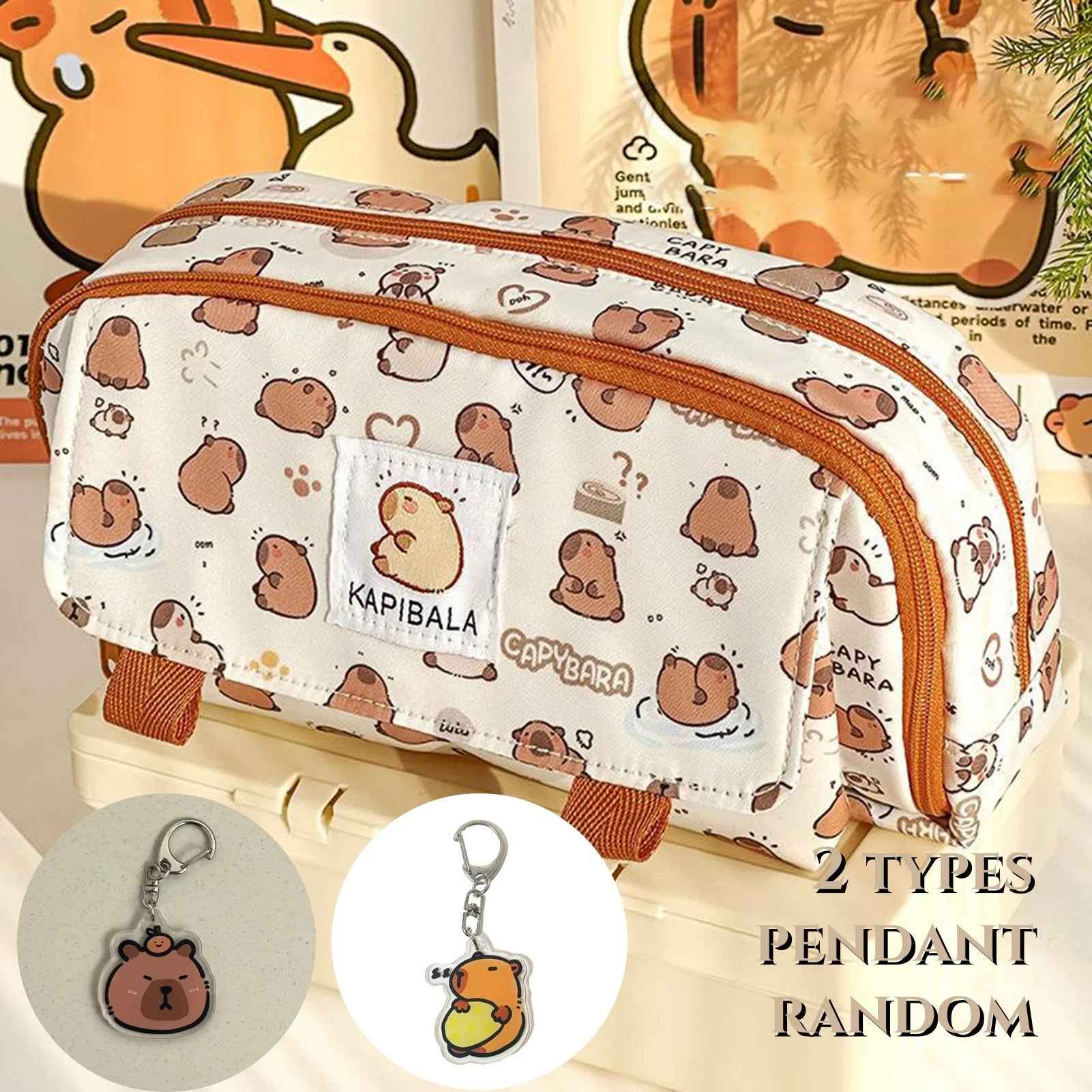 🎨Capy-Cool Pencil Pouch – Big, Fun & Organised with Adorable Capybara Style - ThiGui