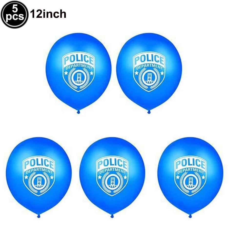 🚓Zoom into Action! Police Car Birthday Balloon Set for Little Heroes Turning 4, 5 or 6! - ThiGui