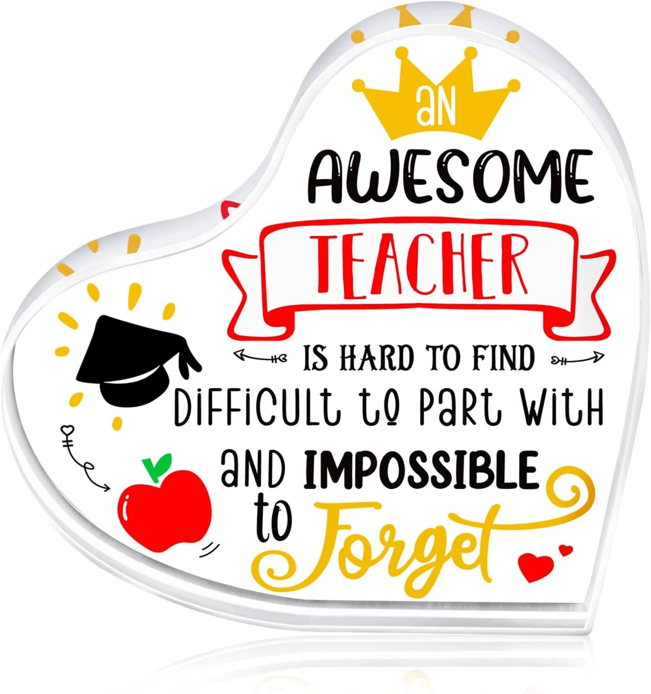 🍎📄 A Heartfelt “Thank You” That Lasts – Acrylic Keepsake Gift for Teachers & Mentors 💖 - ThiGui