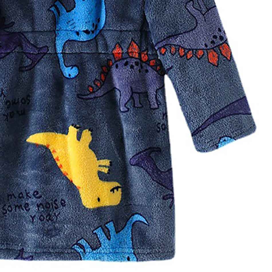 🛁 Fluffy Fun After Bath – Cartoon Hooded Flannel Robe for Boys ! 🧼💖 - ThiGui