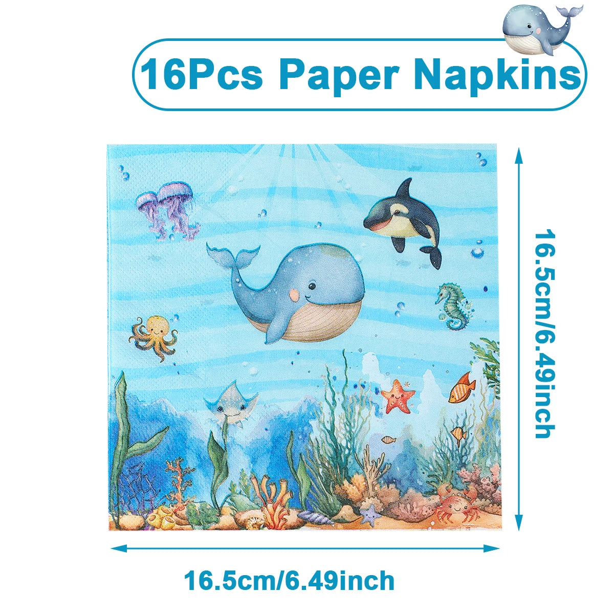 🐙🌊 Under the Sea Party Tableware – Ocean Fun for First Birthdays & Baby Showers! 🎂🐢 - ThiGui