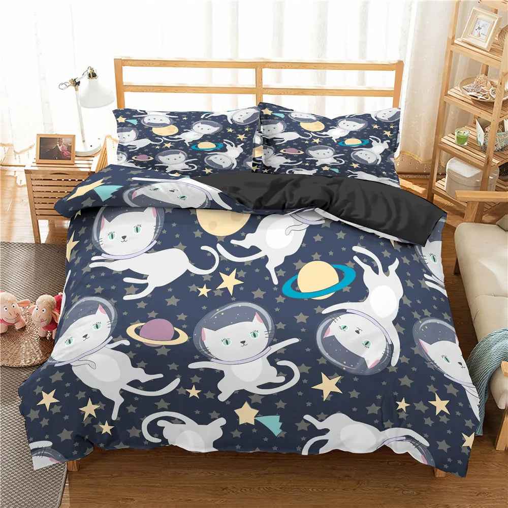 🚀Up, Up, and Asleep! Adorable Astronaut Bedding Set for Little Space Explorers - ThiGui