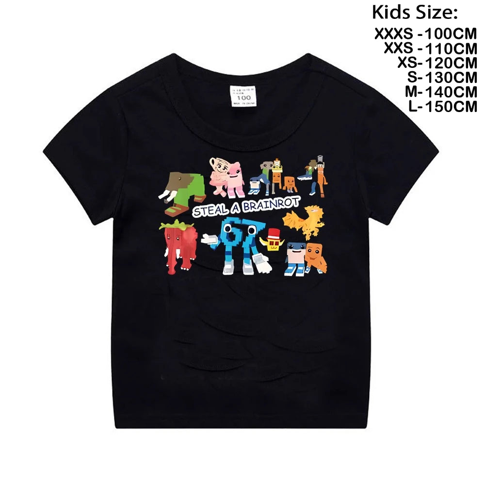 Steal A BrainRot Gamer Tee 🎮🔥 67 Six Seven Funny Y2K Boys T-Shirt - ThiGui