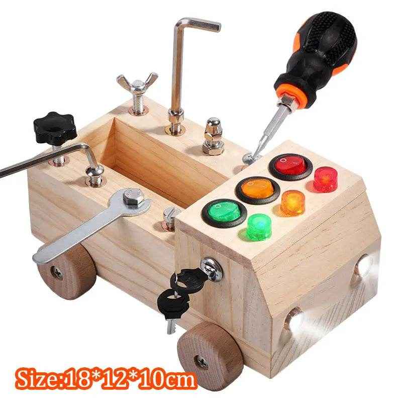 🌳Ultimate Montessori Busy Board – Light-Up Steering Wheel Fun for Curious Little Explorers! - ThiGui