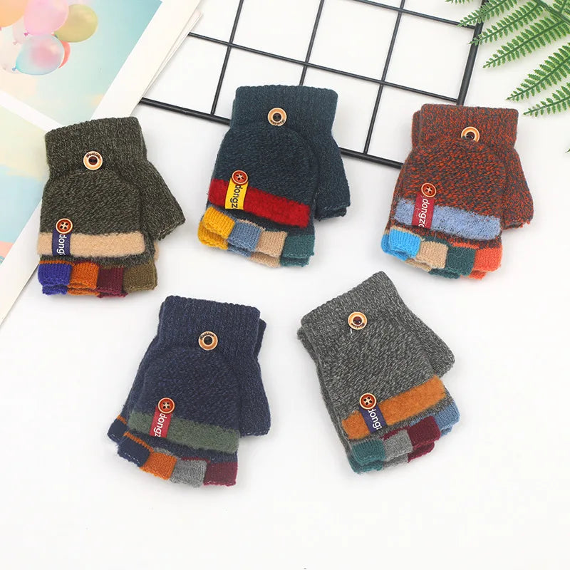 🧤✨ Flip-Top Kids Gloves – Warm, Practical & Perfect for Autumn-Winter Adventures! 🎒✍️ - ThiGui