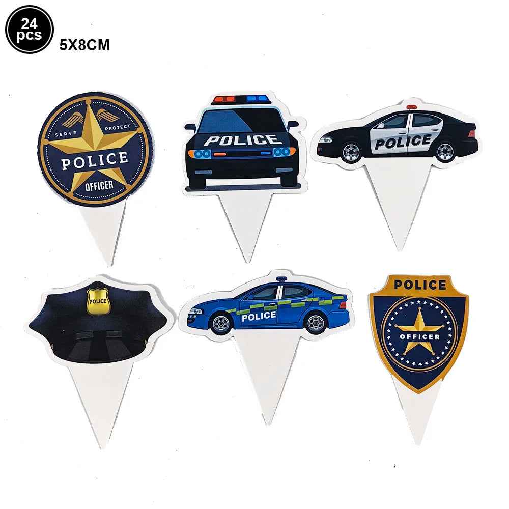🚓Zoom into Action! Police Car Birthday Balloon Set for Little Heroes Turning 4, 5 or 6! - ThiGui