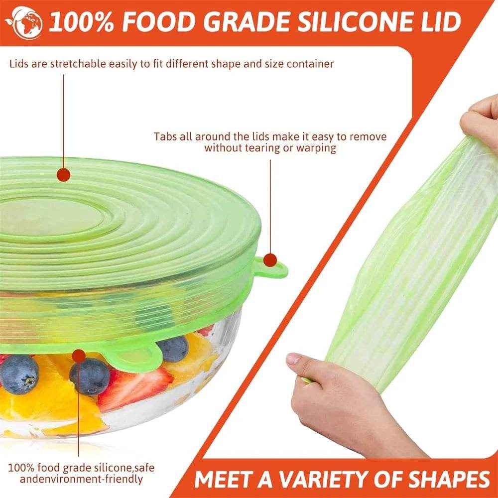 🥣Stretchy Magic Lids – Say Bye-Bye to Plastic Wrap!- - ThiGui