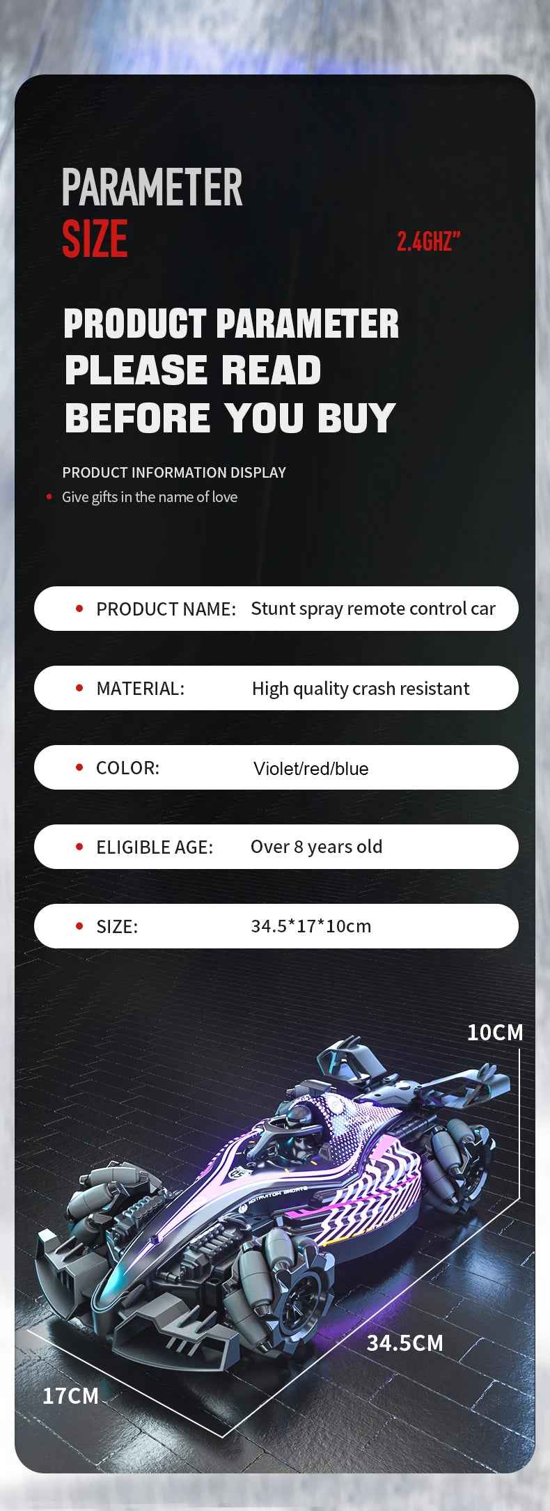 🚗💨 Turbo Spray Drift Car – Lights, Sounds & Stunts That’ll Wow Your Little Racer! 🔊✨ - ThiGui