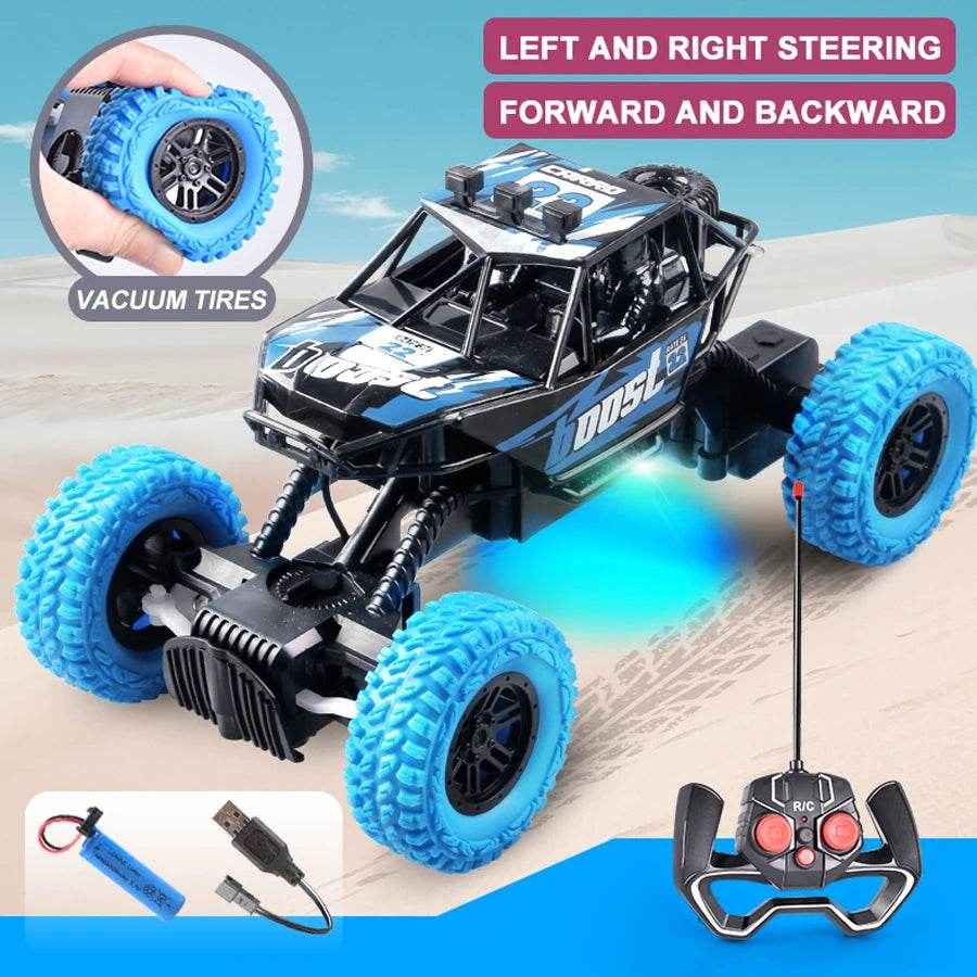 🎮Remote Control Stunt Car with Flashing Lights for Boys Who Love Speed and Glow-in-the-Dark Races - ThiGui