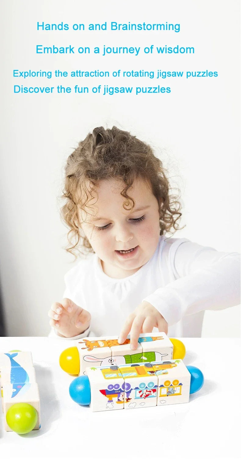 🧩 Spin & Match Wooden Puzzle – 3D Animal Block Fun for Clever Little Learners! 🐘🎨 - ThiGui