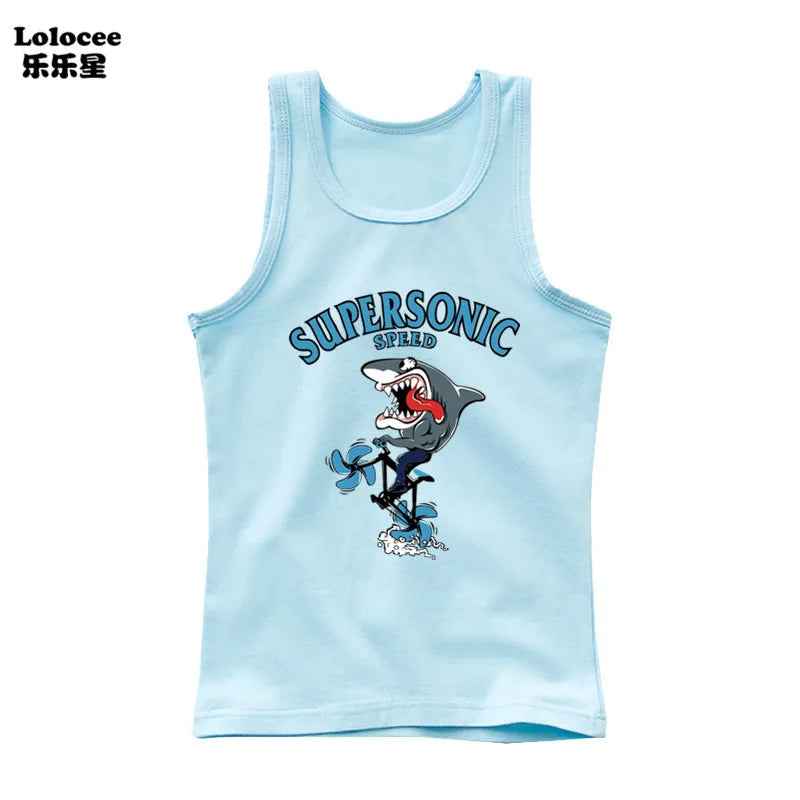 🦈 Cool Shark Power! Boys’ Summer Tank That Roars with Style - ThiGui