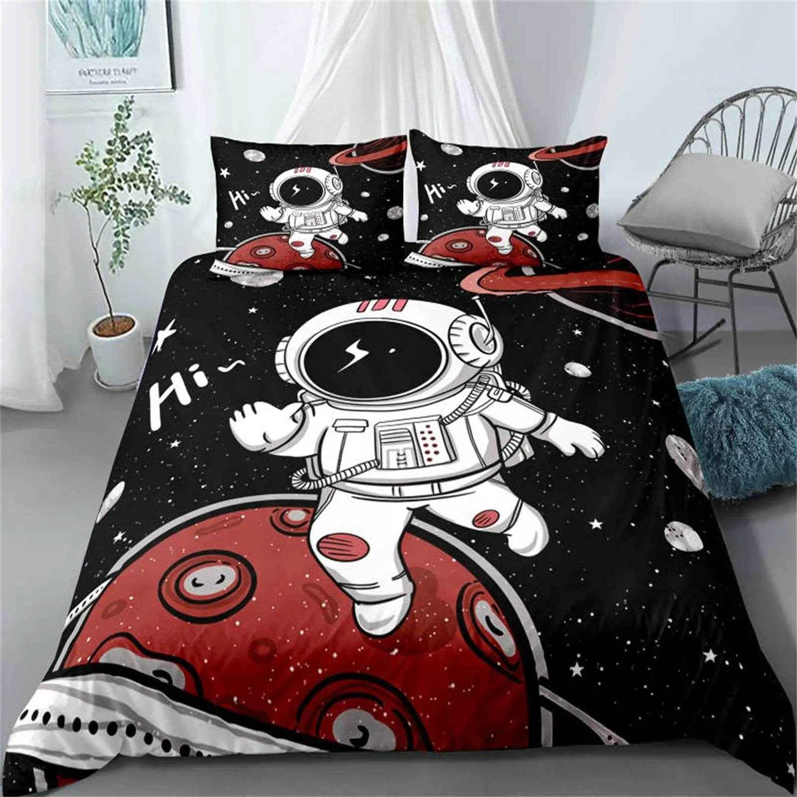 🛸 3D Space Dreams Duvet – Astronaut Bedding for Little Galaxy Explorers! - ThiGui