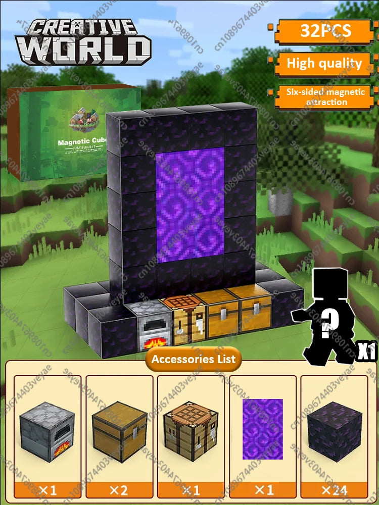 🧲 Build & Imagine! Magnetic Mine World Cube Set for Kids – Craft, Create, and Play 🎮🌍 - ThiGui