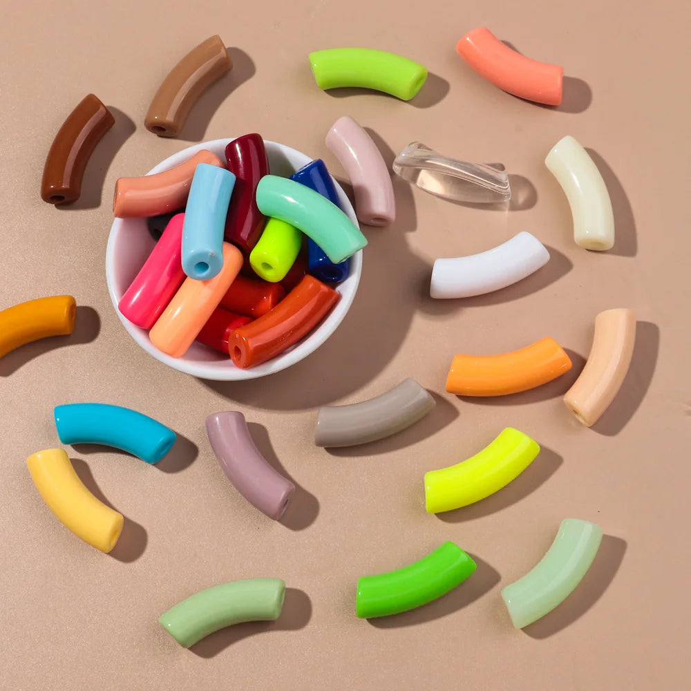 🌈 Lot de 20 Perles Tubes Arc-en-ciel – Idéal pour Créer des Bijoux Colorés et Fun ! 💫🧵 - ThiGui