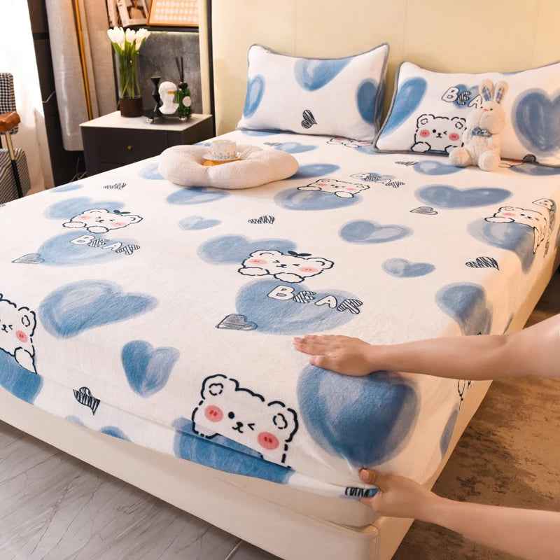 🛏️Snuggle-Ready! Ultra-Soft Velvet Fitted Sheet for Winter Nights - ThiGui