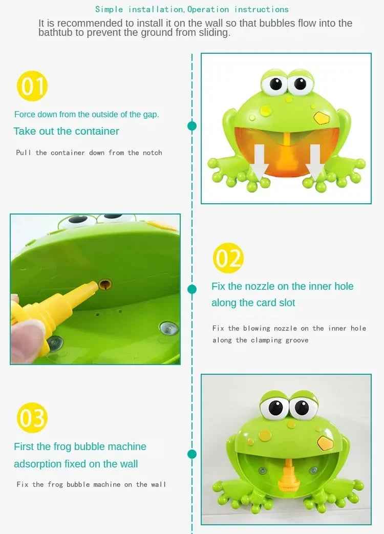 🫧 Bathtime Bubbles & Giggles – Musical Bubble Machine for Happy Splashy Tubs! 🐸 - ThiGui