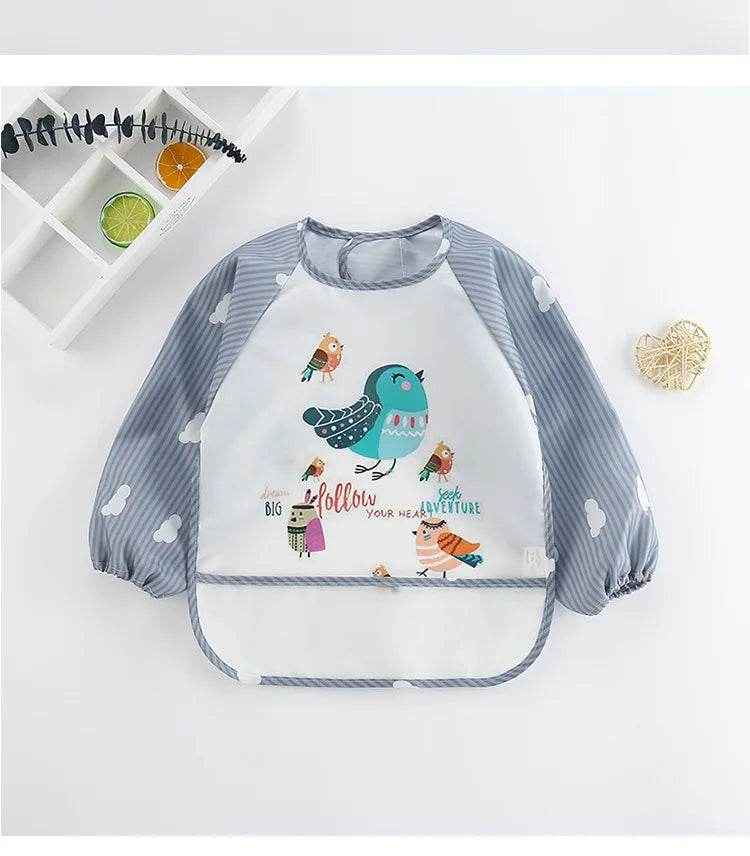 🍼Mess-Free Mealtimes with This Adorable Waterproof Long Sleeve Bib! - ThiGui