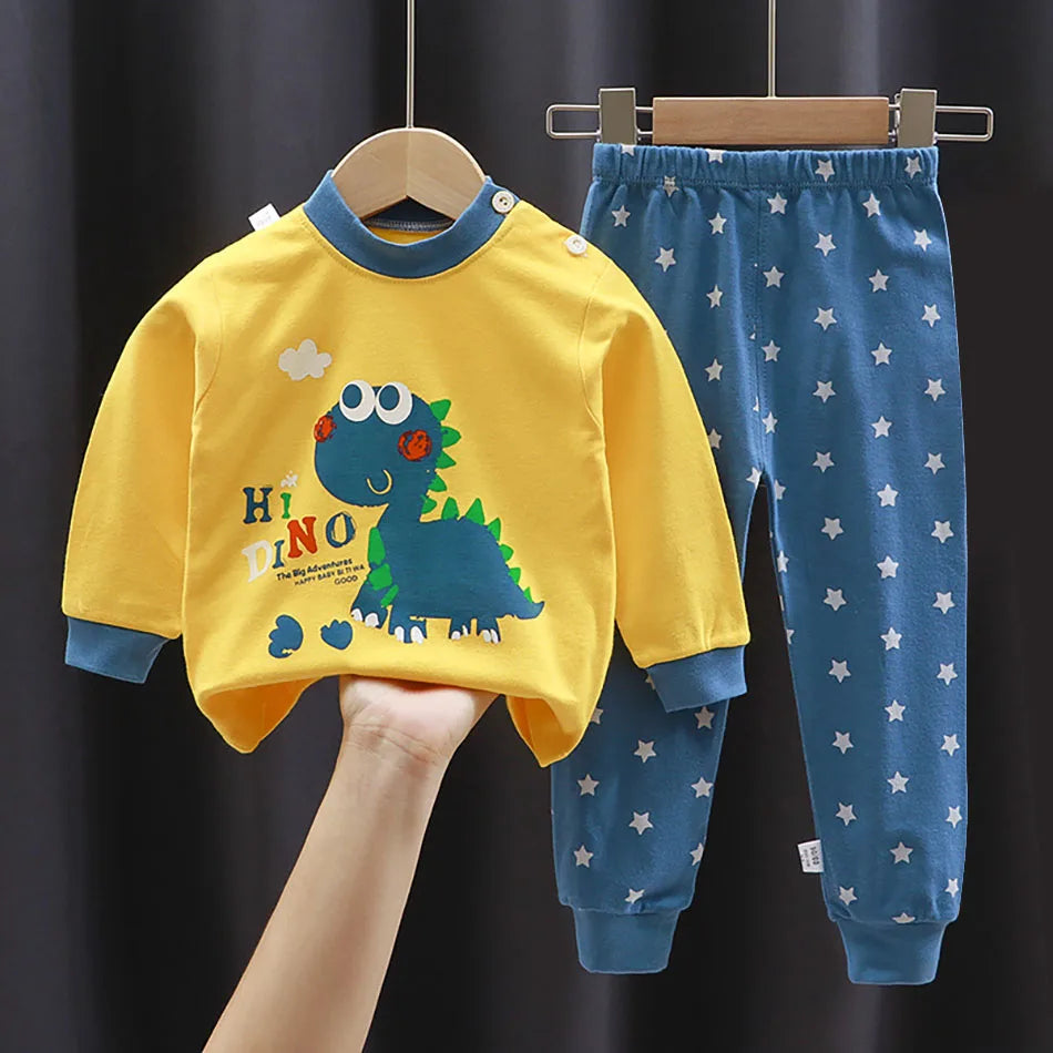 🦕 Snuggle Up in Dino Dreams – Comfy Cotton PJs for Boys & Girls 🌙💤 - ThiGui