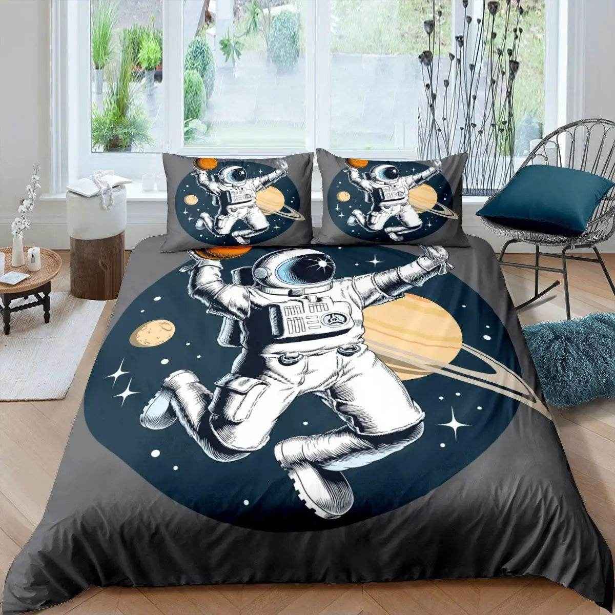 🛸 3D Space Dreams Duvet – Astronaut Bedding for Little Galaxy Explorers! - ThiGui
