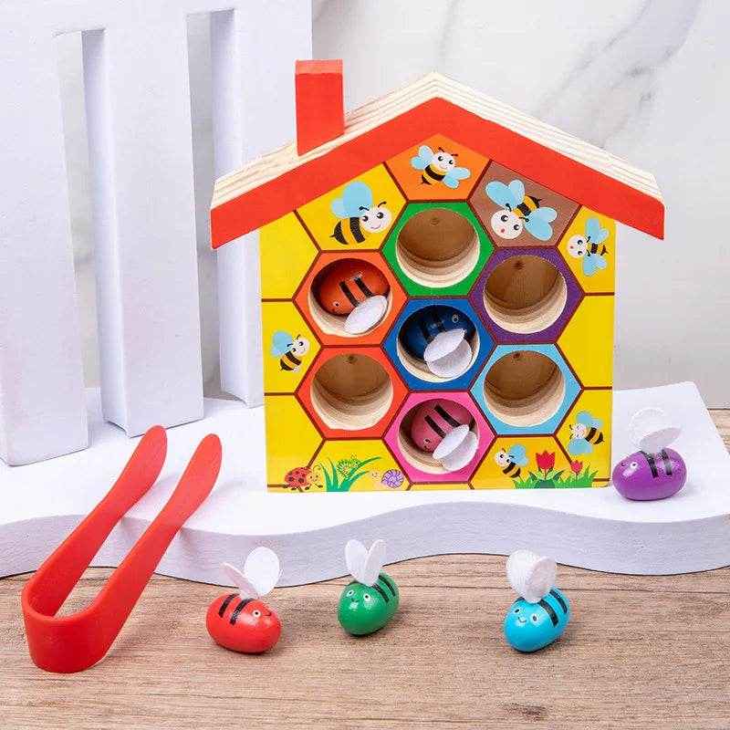 🌳Busy Bees Color Matching Game – Montessori Wooden Fun for Clever Little Hands - ThiGui