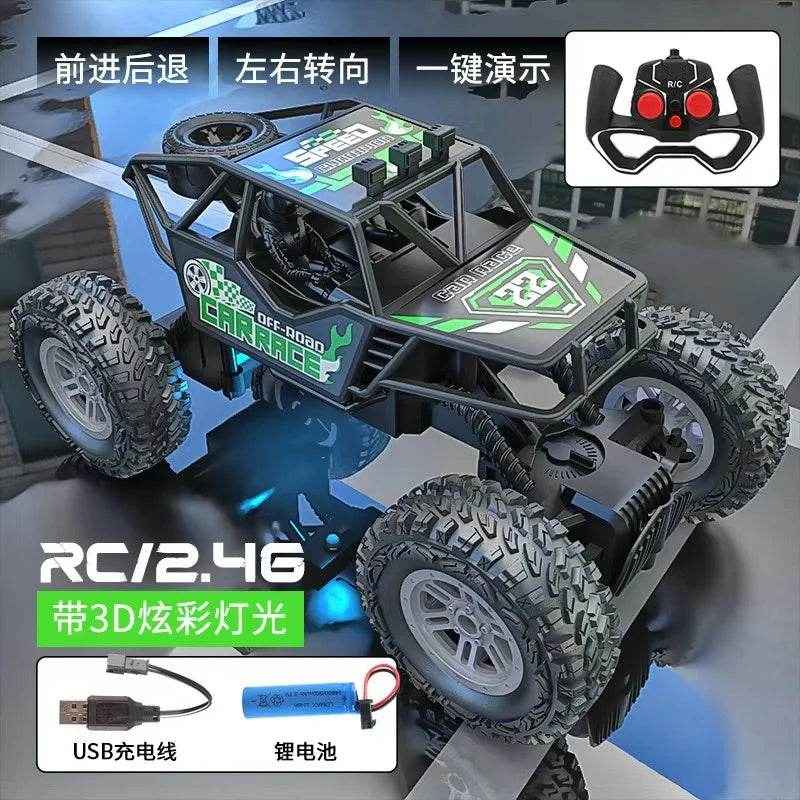 🎮Remote Control Stunt Car with Flashing Lights for Boys Who Love Speed and Glow-in-the-Dark Races - ThiGui