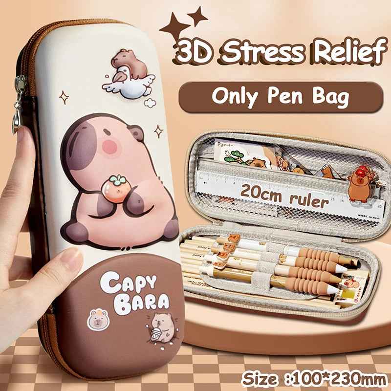 ✂️ Capybara Power Case – 3D Hard Shell Pencil Box That’s Tough, Cute & School-Proof - ThiGui