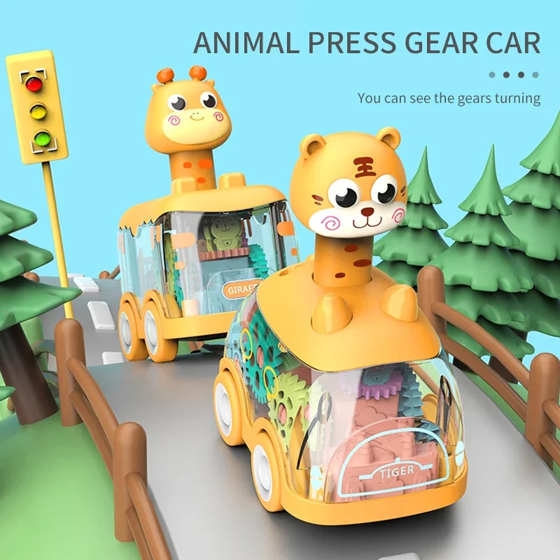 🚗🧩 Press & Go Gear Cars – Fun-Powered Motion with Animal Puzzle Magic! 🦁💨 - ThiGui