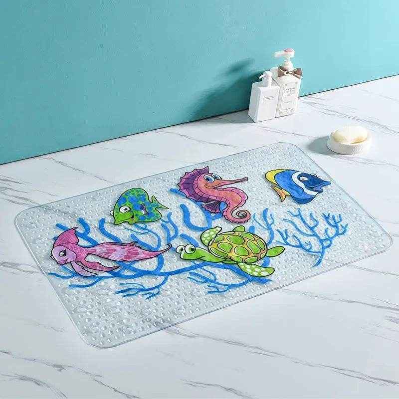🐾 Safe, Sweet & Splash-Ready – Cartoon Suction Bath Mat for Kids Who Love Bathtime Fun! - ThiGui
