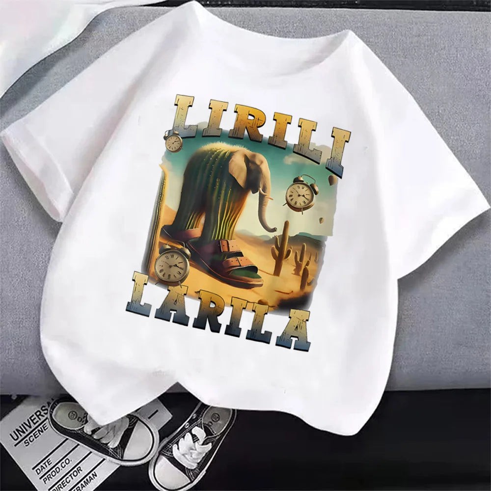 Italian Brainrot Cartoon Boys Tee 🎨😎 Cool Anime Casual T-Shirt - ThiGui