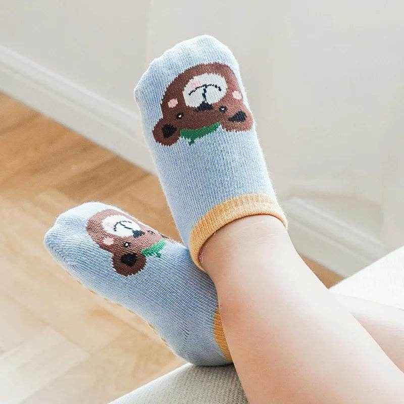 👣Adorable Animal Grip Socks – 6 Pairs of Comfy Fun for Little Feet - ThiGui