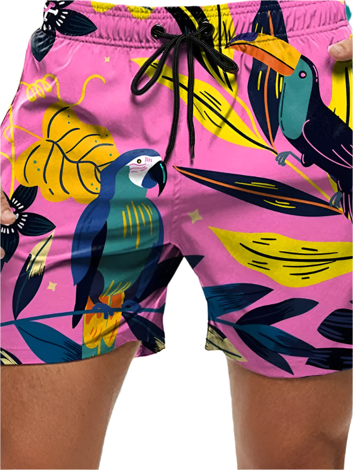 🌺 Bold & Breezy! Boys' Hawaiian 3D Floral Swim Shorts for Sunny Adventures 🏄‍♂️ - ThiGui
