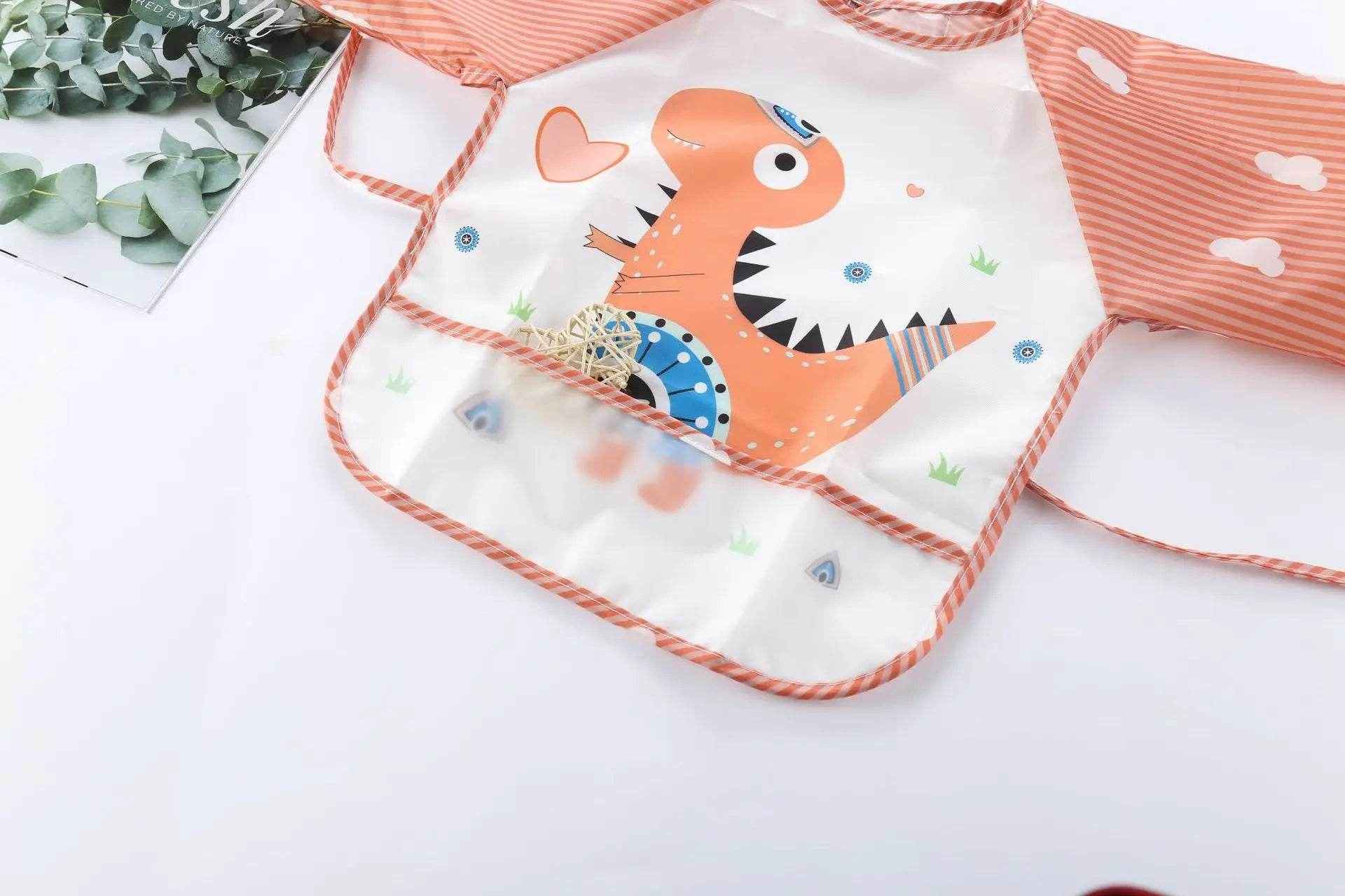 🍼Mess-Free Mealtimes with This Adorable Waterproof Long Sleeve Bib! - ThiGui