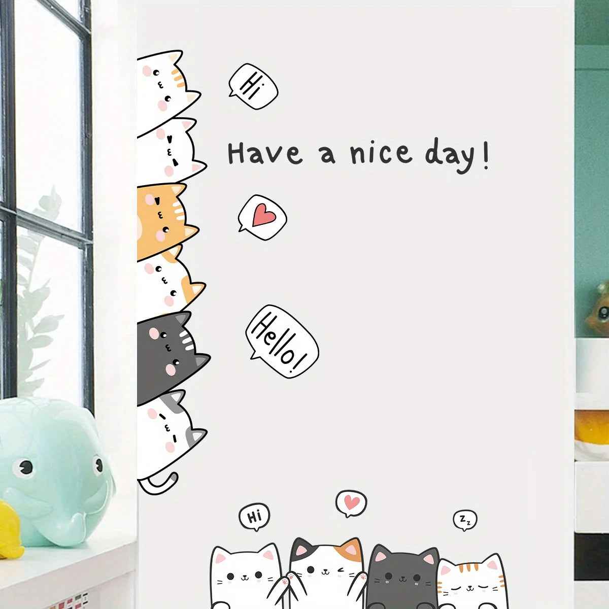 Sweet Cat Wall Stickers – Bring Cuddly Charm to Your Child’s Room! - ThiGui