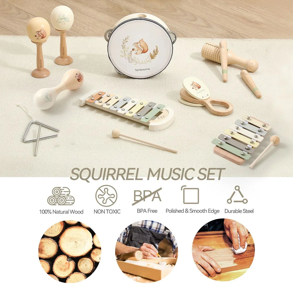 🥁 Montessori Musical Toy Set – Little Hands, Big Sound Adventures! 🎶👶 - ThiGui