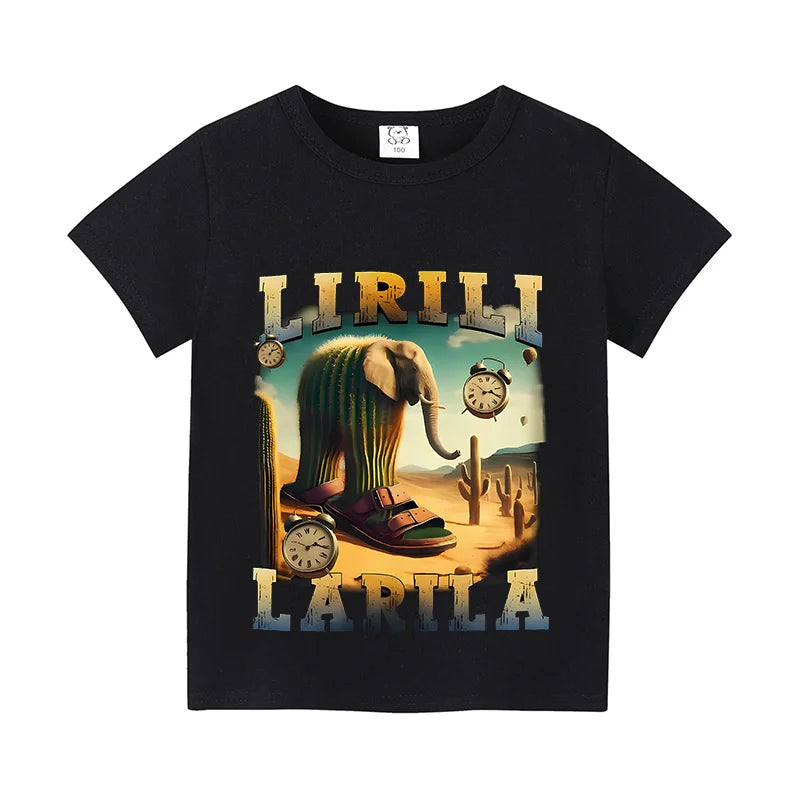 Tung Tung Shark Kids Tee 🦈😄 100% Cotton Brainrot Fun - ThiGui