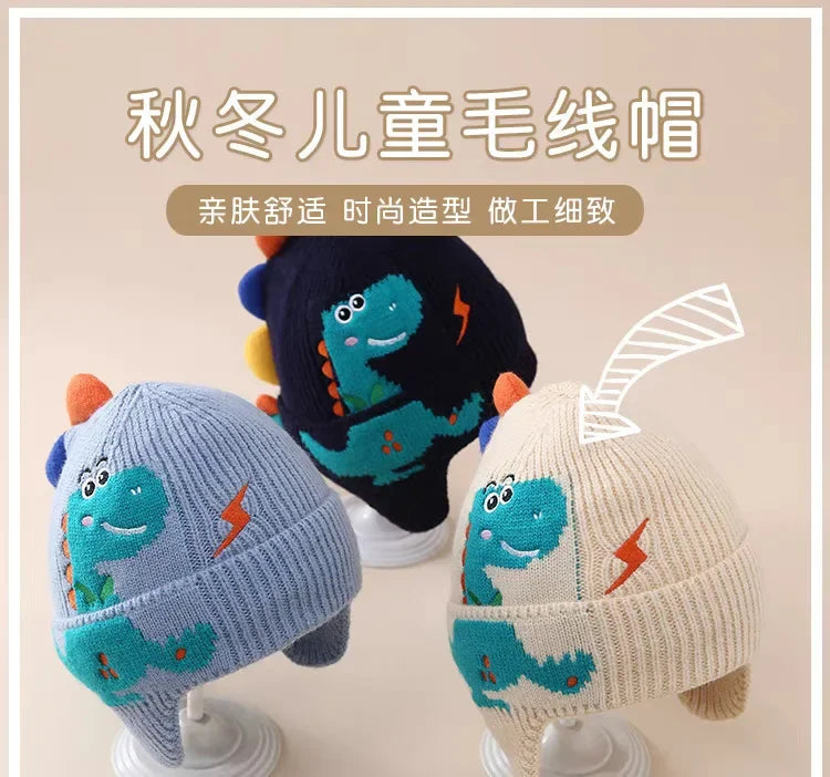 🧢🦕 3D Dino Earmuff Hat – Cozy, Cute & Roarsome for Winter Days! ❄️👶 - ThiGui