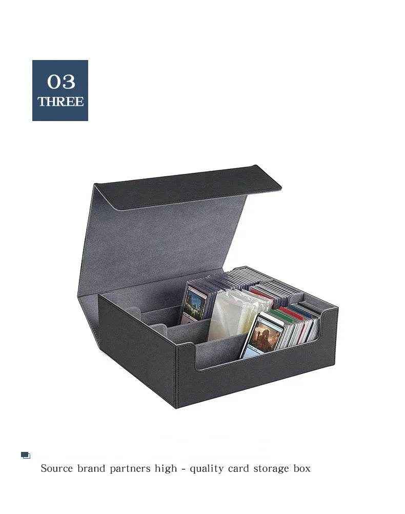 📚Deluxe Card Keeper: PU Leather Storage Box with Magnetic Lid for Trading Cards - ThiGui
