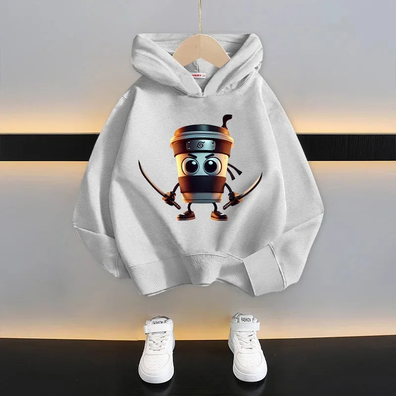 Italian Brainrot Tung Tung Hoodie 😆🧥 Fun Thin Cartoon Sweatshirt for Boys - ThiGui
