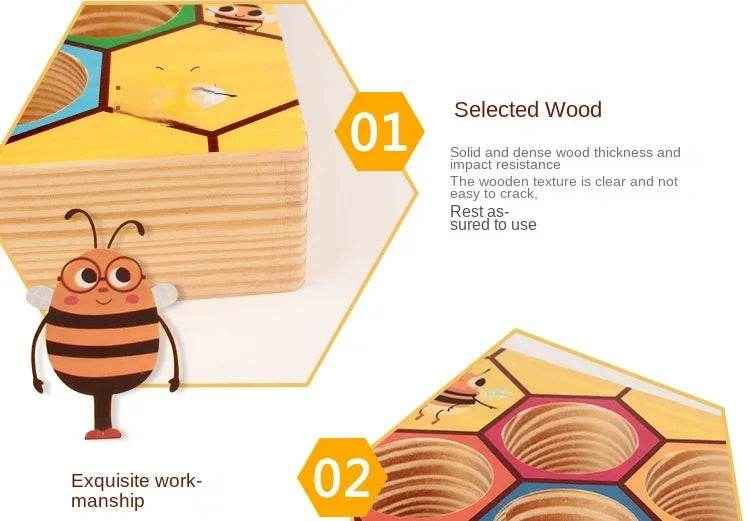 🌳Busy Bees Color Matching Game – Montessori Wooden Fun for Clever Little Hands - ThiGui