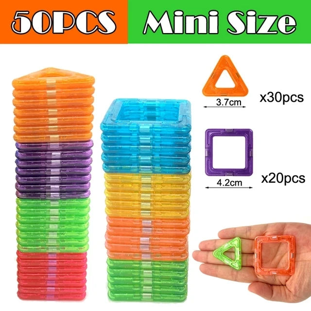 🌈 Magnetic Builder Blocks Set 🧲 | 50–100pcs of Creative STEM Fun for Curious Kids 🧠 - ThiGui