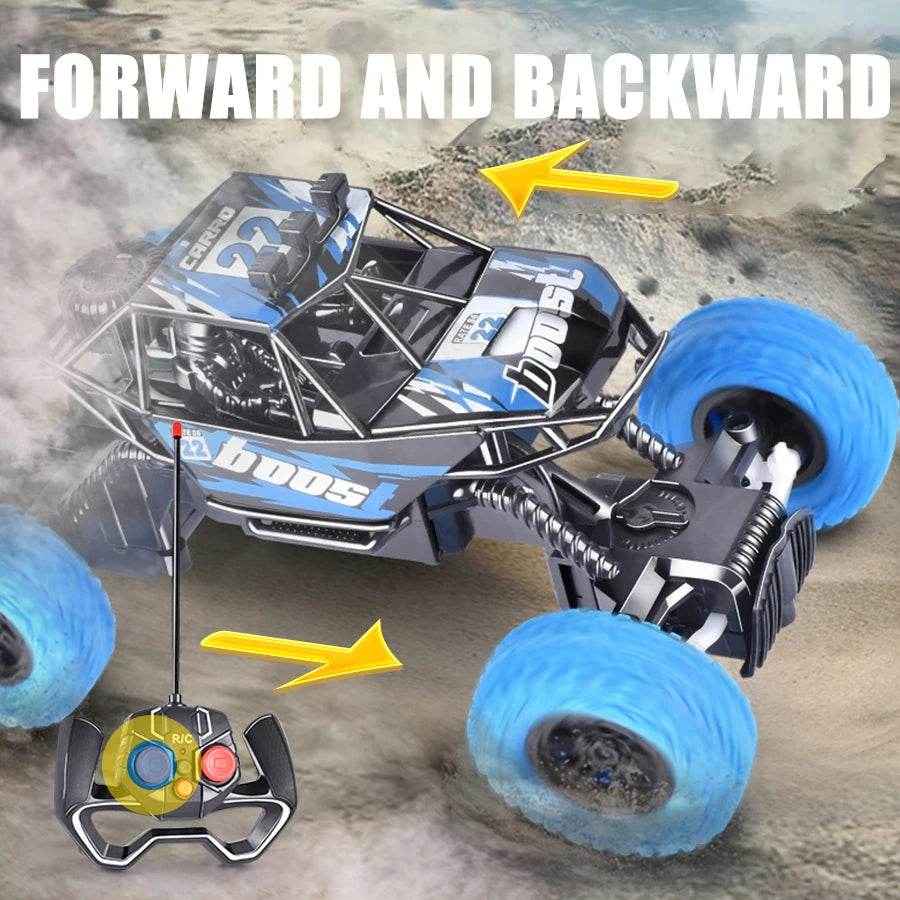 🎮Remote Control Stunt Car with Flashing Lights for Boys Who Love Speed and Glow-in-the-Dark Races - ThiGui