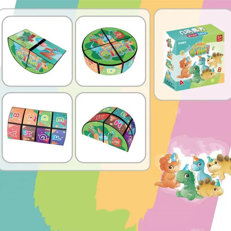 🧠 Smart Fun! Geometric Puzzle Cube Toy 🔄 | Shape-Shifting Fidget Game for Kids & Grown-Ups - ThiGui