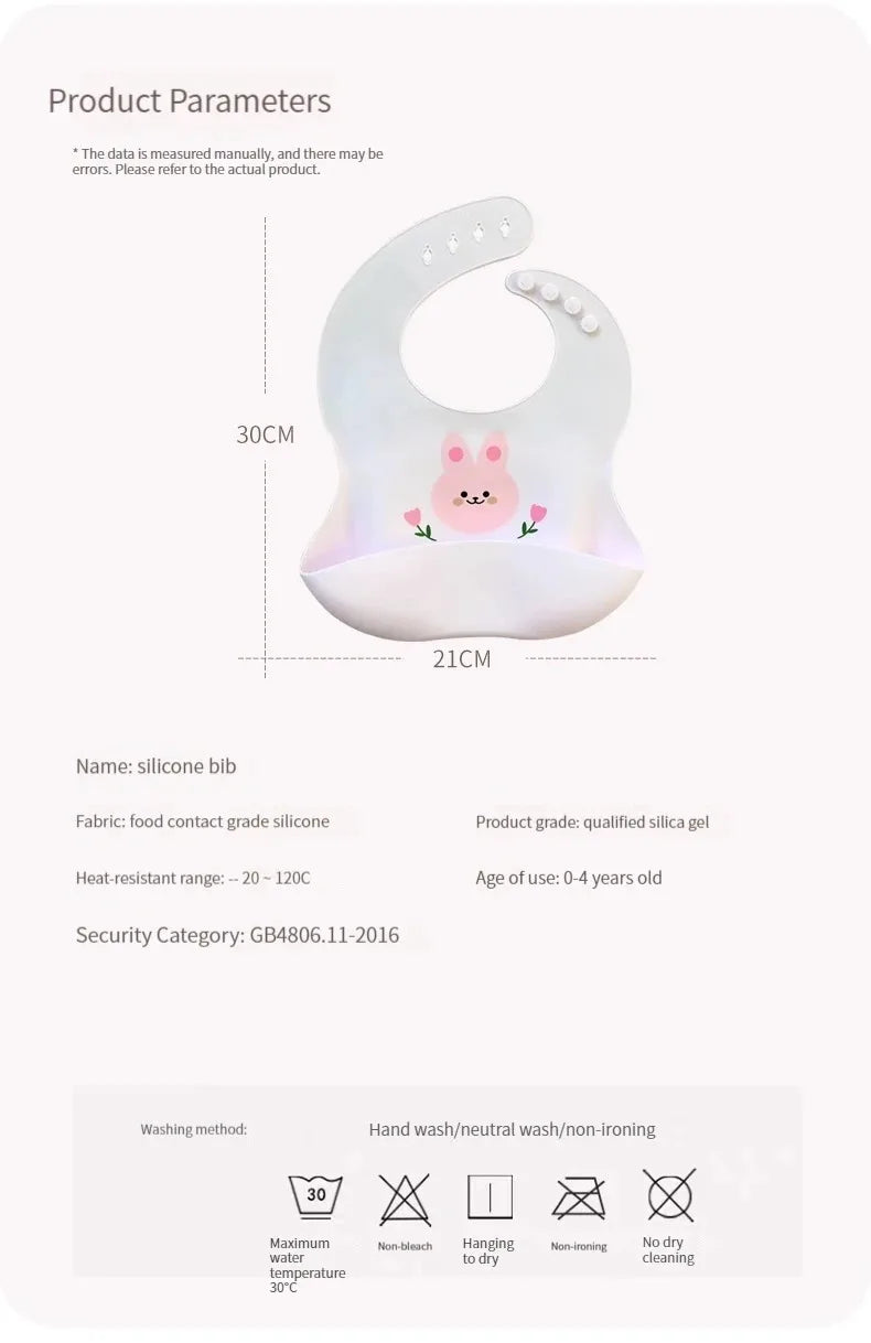 🐻🍽️ Soft Silicone Baby Bib – Cute, Comfy & Totally Mess-Proof! 💧👶 - ThiGui