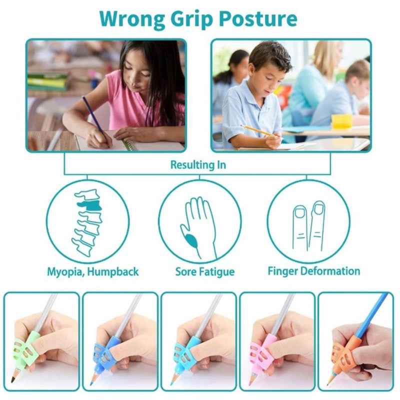 ✍️ Little Hands, Right Grip – Silicone Pencil Aids for Better Writing Posture! 🖊️🐾 - ThiGui