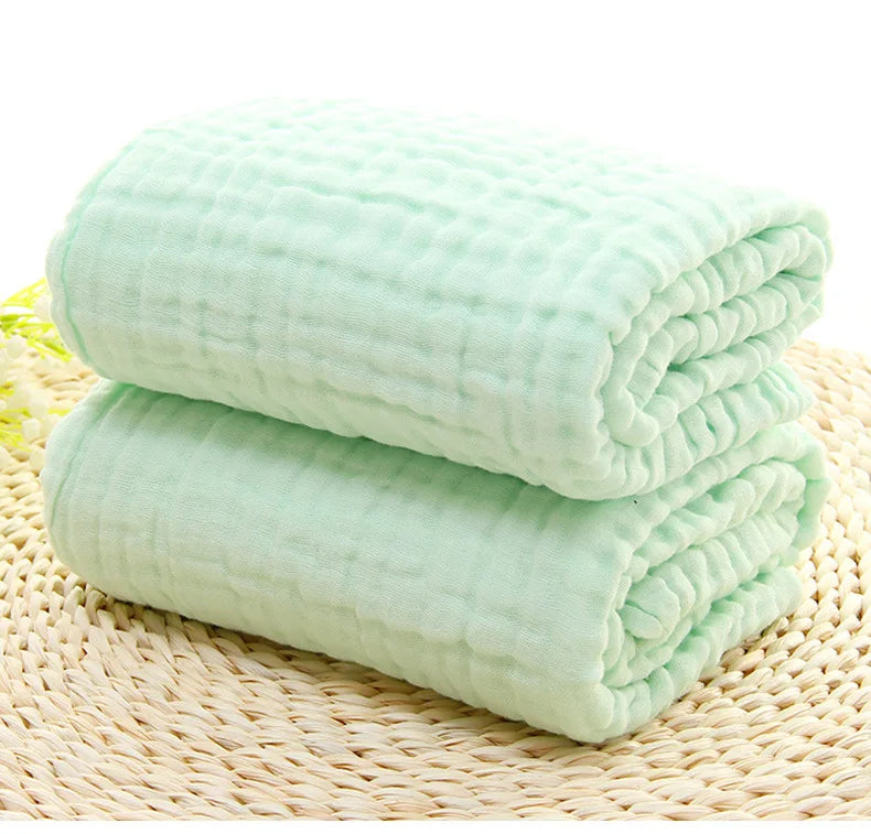 🌿 Soft as a Cloud – Pure Cotton Bubble Muslin Blanket for Snuggly Little Ones 👶🛏️ - ThiGui