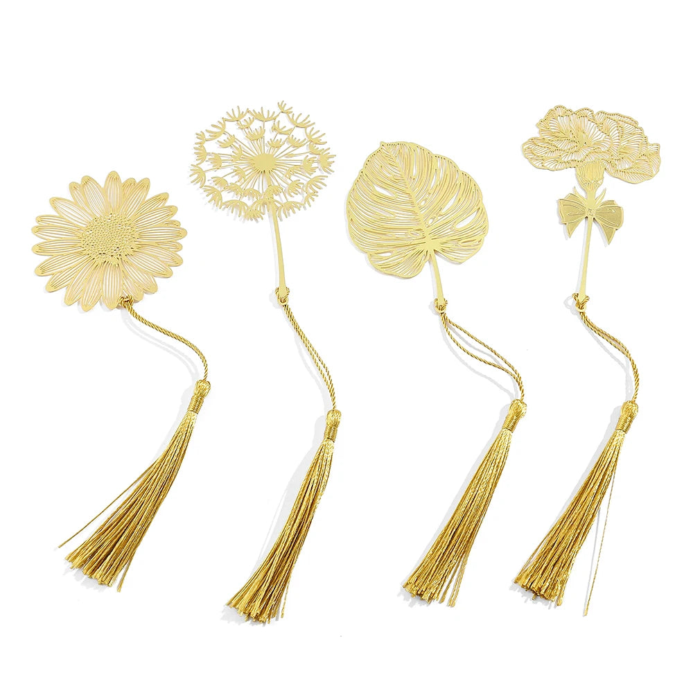 📚🌼 Blooming Thanks! Elegant Brass Flower Bookmarks – A Thoughtful Gift for Teachers 🌿🎁 - ThiGui